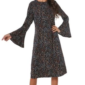 Polka dot bell sleeve dress